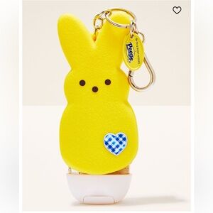 PEEPS®️Yellow Marshmallow Bunny PocketBac Holder B&BW Silver-Tone Clip+Charm NWT
